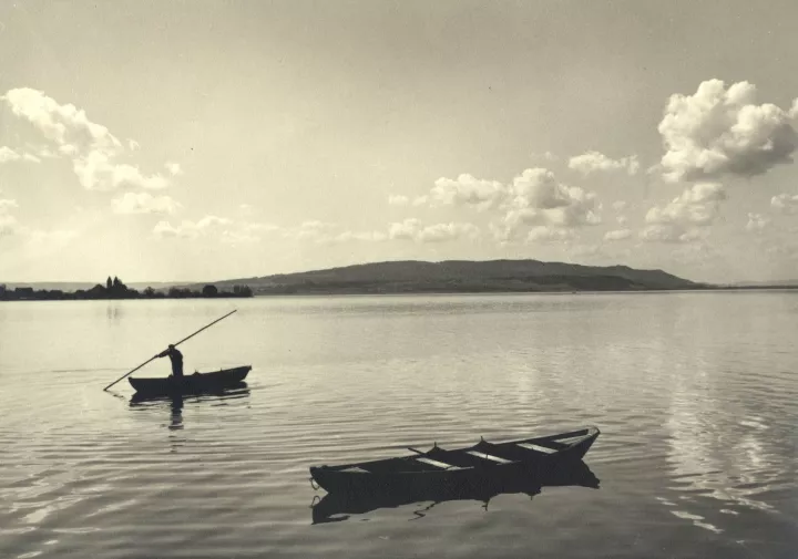 Fischerboote auf dem Gnadensee, um 1940 Fischerboote auf dem Gnadensee, um 1940