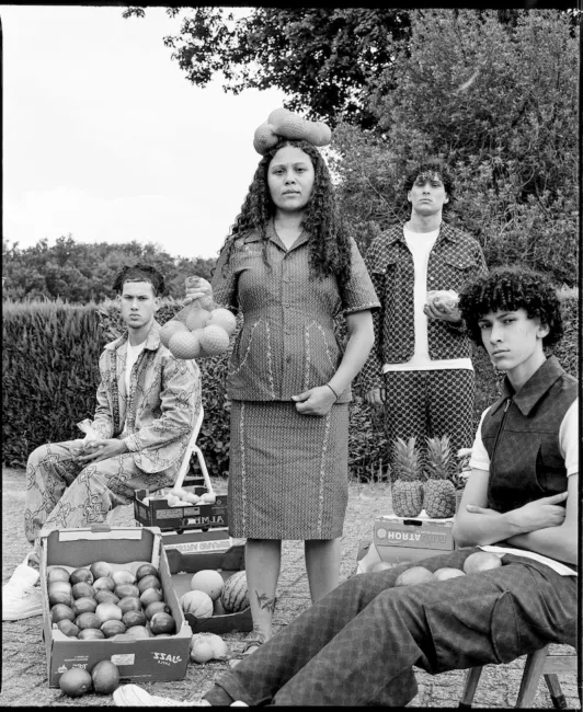 Farren van Wyk, Selling Fruit on the Street. Mixedness Is My Mythology Series, 2024. © Farren van Wyk Farren van Wyk, Selling Fruit on the Street. Mixedness Is My Mythology Series, 2024. © Farren van Wyk
