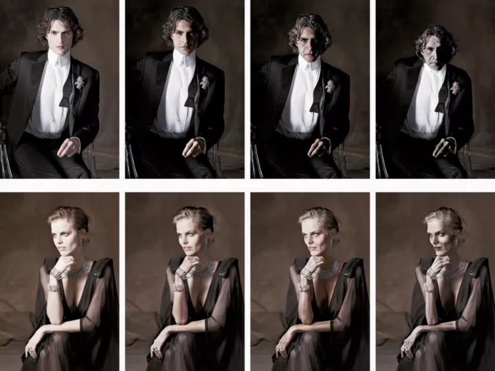 Karl Lagerfeld A Portrait of Dorian Gray , 2004 8 Fotografien (Acryldruck) 70 x 50 cm © the Estate of Karl Lagerfeld, Courtesy Steidl Karl Lagerfeld A Portrait of Dorian Gray , 2004 8 Fotografien (Acryldruck) 70 x 50 cm © the Estate of Karl Lagerfeld, Courtesy Steidl
