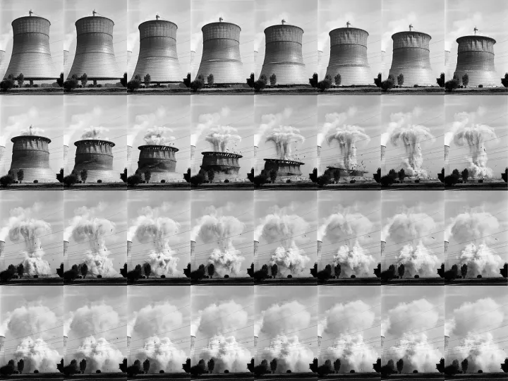 © Stuke, Karen: „Sprengung des Kühlturms in Hamm-Uentrop“,1991