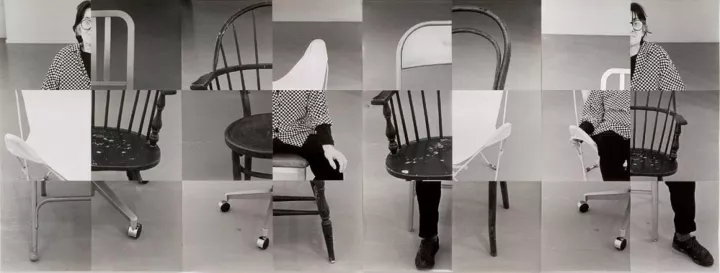 Susan Weil, Wandering Chairs, 1998, silver gelatin print, 113 × 302 cm. © S. Weil and C. Rauschenberg.