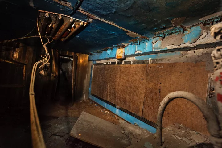 Inside the “belly of the beast,” destroyed Chernobyl reactor No. 4.© Gerd Ludwig

