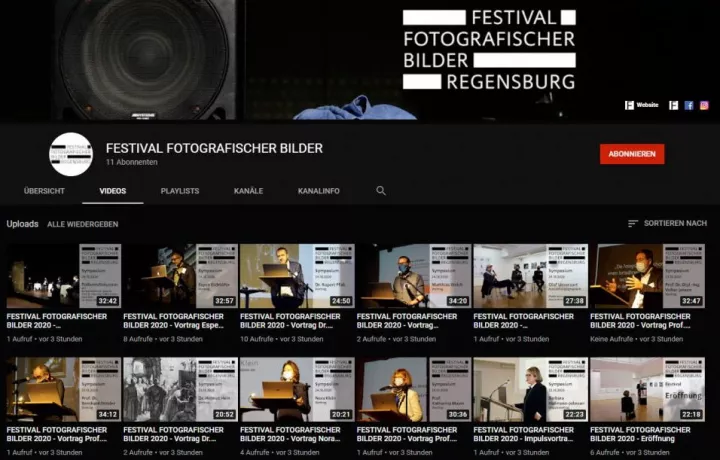 Screenshot des Videoangebots vom Regensburger Festival