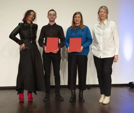 Renée Mussai, Jackson Davidow, Dr. Charlotte Bruns, Miriam Zlobinski. Goethe-Institut Paris, Foto: Eva Bodemer