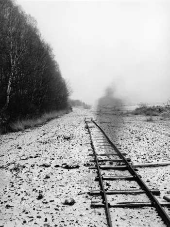 Der Weg, Langzeitbelichtung, Barytpapier, 1995 Fotografische Langzeitbelichtung in einem ehemaligen Zwangsarbeiterlager für den Torfabbau in der Lüneburger Heide © Ditmar Schädel