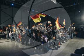 Rückblende 2025, Kategorie "Beste Serie" Foto: Rafael Heygster, Democracy Dies in Daylight - die preisgekrönte Fotoserie von Rafael Heygster zeigt, wie sich rechte Bewegungen in Deutschland inszenieren. Halle , 25.01.2025