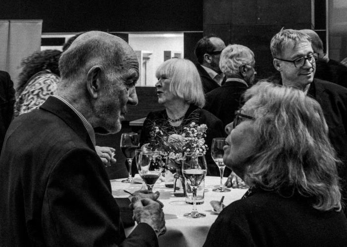 DGPh Photography Awards 2025. Mattie Boom (vorne) Ann und Jürgen Wilde (Kulturpreis 2025). Michael Albers © Ruediger Glatz