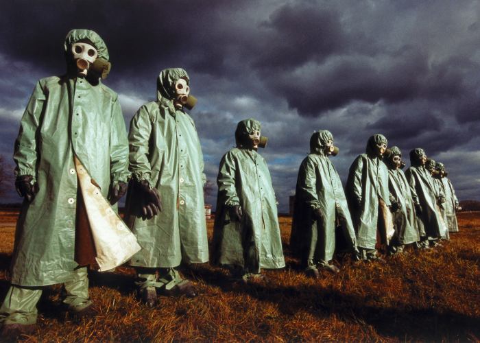 Üben für das Ende der Welt, nahe Moskau, 1990. © Hans-Jürgen Burkard